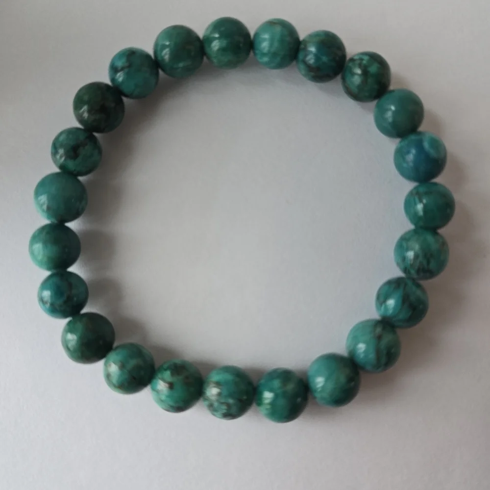 7-8mm Blue Apatite bracelet - Picture 7 of 9
